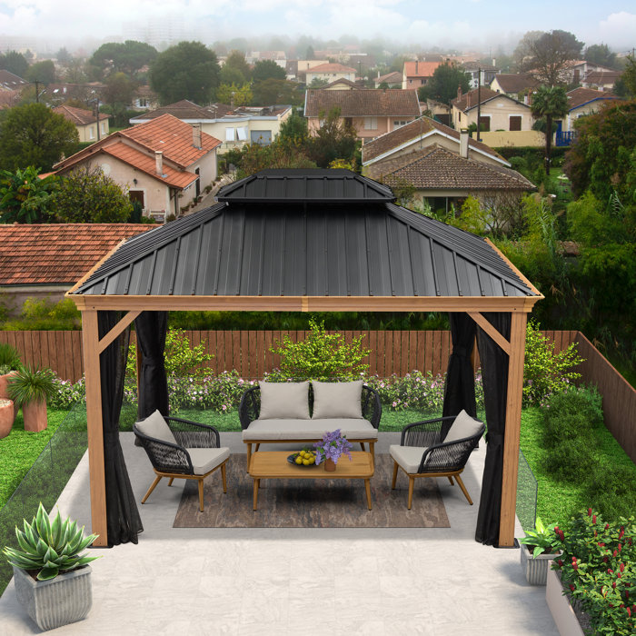 Purple Leaf 10' X 12' Outdoor Galvanized Hardtop Gazebo | Wayfair.ca